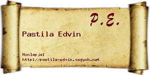 Pastila Edvin névjegykártya